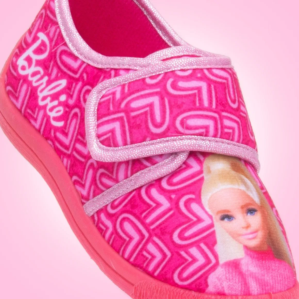 Barbie Kids Fuchsia Easy Fasten Slipper