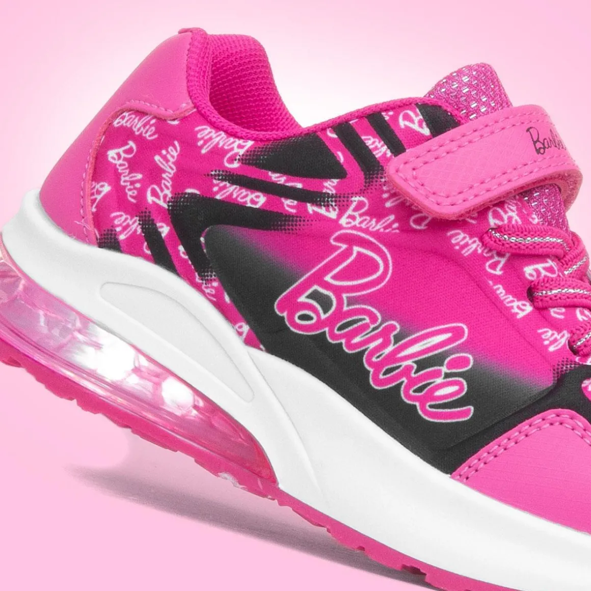 Barbie Kids' Pink Easy Fasten Light Up Trainer