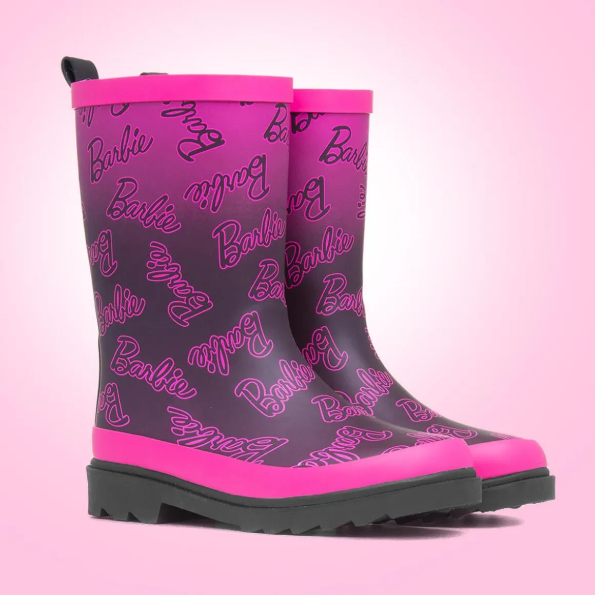 Barbie Lyla Kids Black & Pink Welly