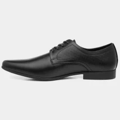 Beckett Basil Mens Black Flat Lace Up Shoe