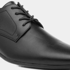 Beckett Basil Mens Black Flat Lace Up Shoe