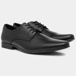 Beckett Basil Mens Black Flat Lace Up Shoe