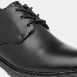 Beckett Bertie Mens Black Plain Lace Up Shoe
