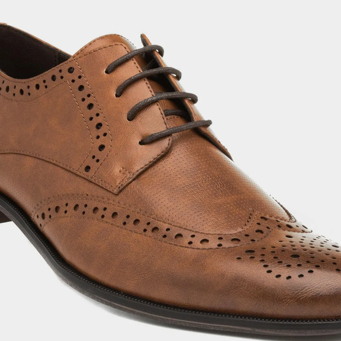 Beckett Billy Mens Lace Up Tan Brogue Shoe