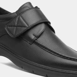 Beckett Emile Mens Black Easy Fasten Shoe