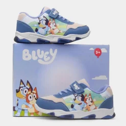 Bluey Kids Blue Easy Fasten Light Up Trainers