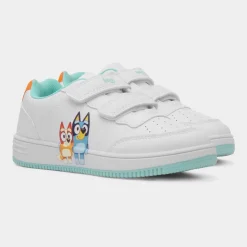 Bluey Kids White & Blue Easy Fasten Trainer