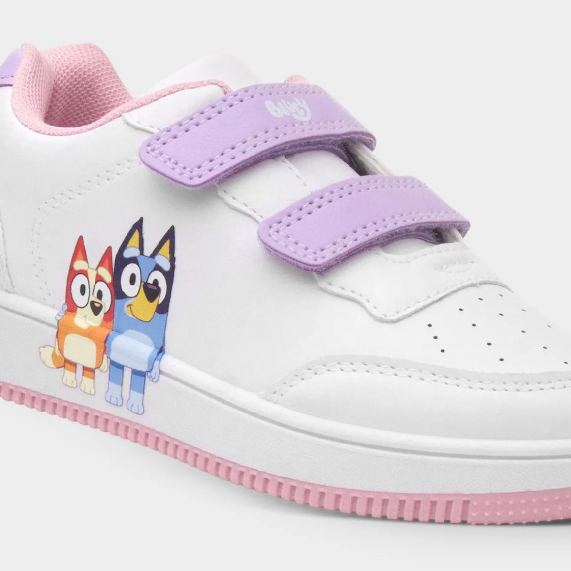 Bluey Kids White & Purple Easy Fasten Trainer