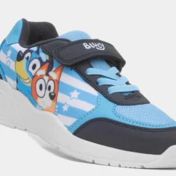 Bluey Stripe Kids Blue Easy Fasten Trainer