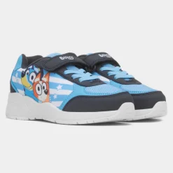 Bluey Stripe Kids Blue Easy Fasten Trainer