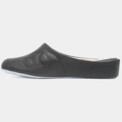 Cincasa Mahon Womens Black Mule Leather Slipper