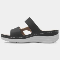 Comfy Steps Andorra Womens Black Mule Sandal