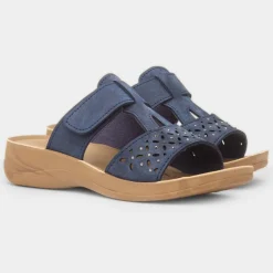 Comfy Steps Fethiye Womens Navy Mule Sandal