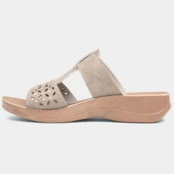Comfy Steps Fethiye Womens Beige Mule Sandal
