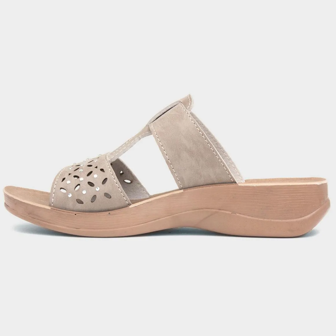 Comfy Steps Fethiye Womens Beige Mule Sandal