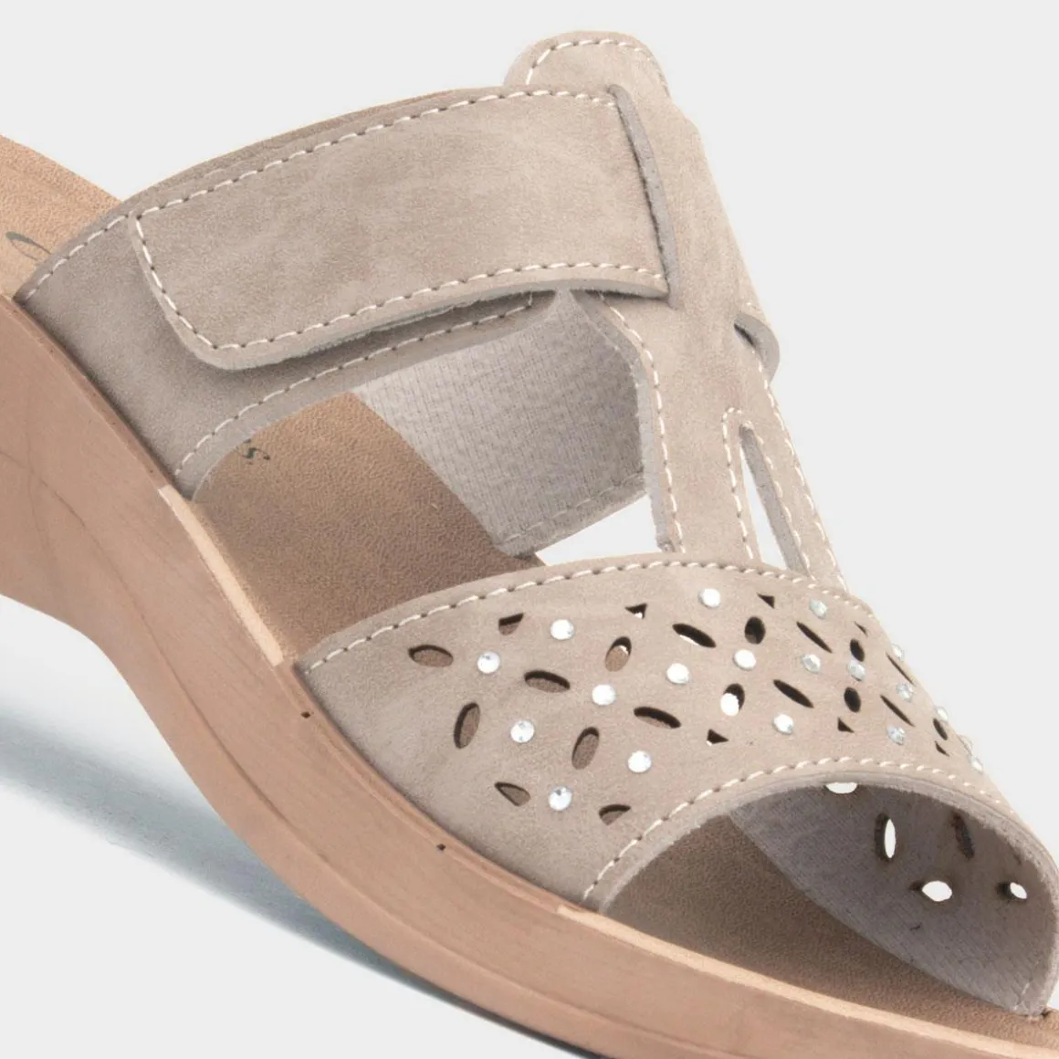 Comfy Steps Fethiye Womens Beige Mule Sandal