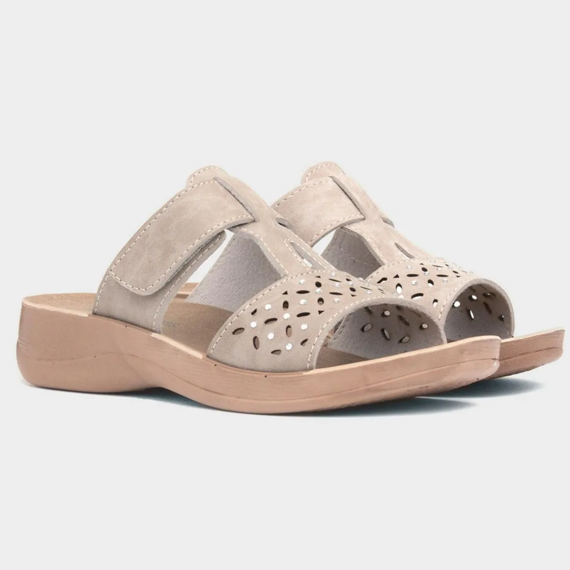 Comfy Steps Fethiye Womens Beige Mule Sandal