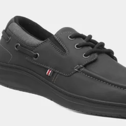 Comfy Steps Harlan Mens Black Boat Shoe