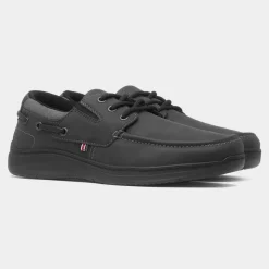 Comfy Steps Harlan Mens Black Boat Shoe