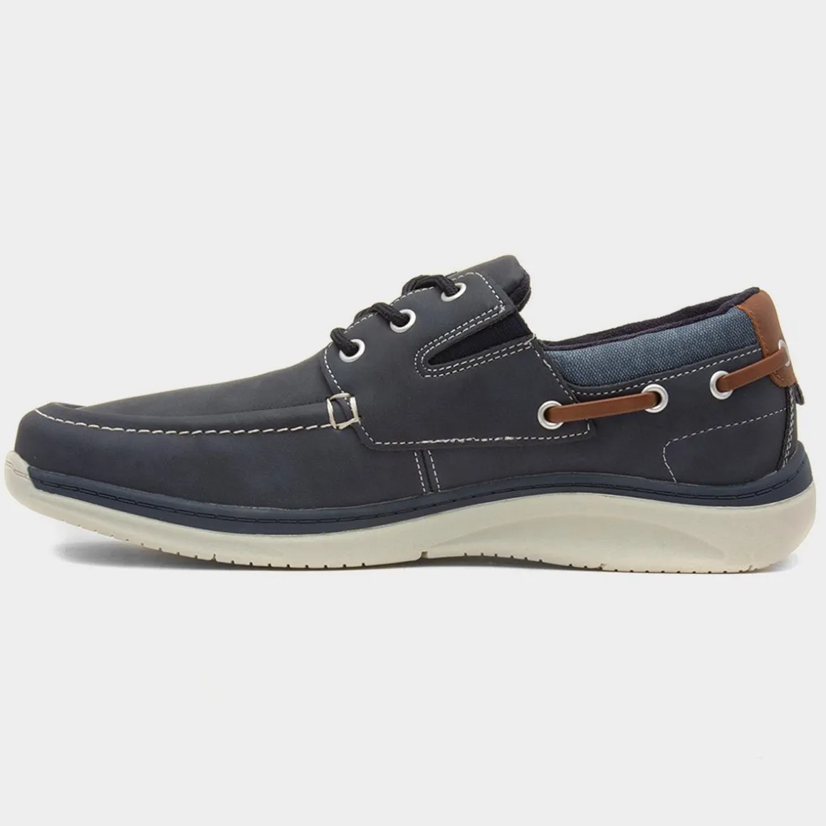 Comfy Steps Harlan Mens Navy Boat Shoes