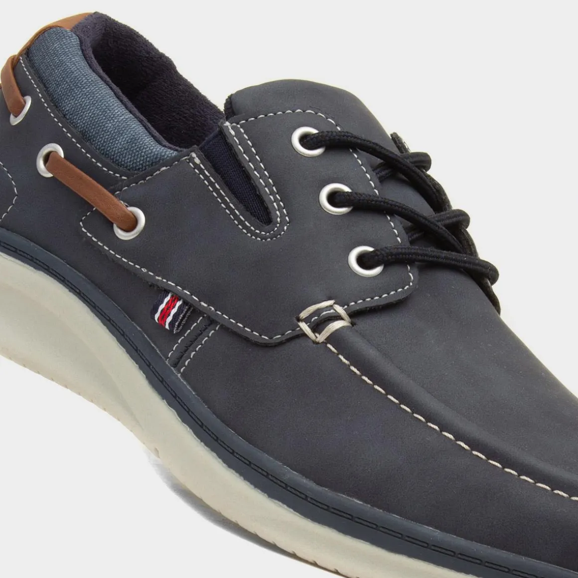 Comfy Steps Harlan Mens Navy Boat Shoes