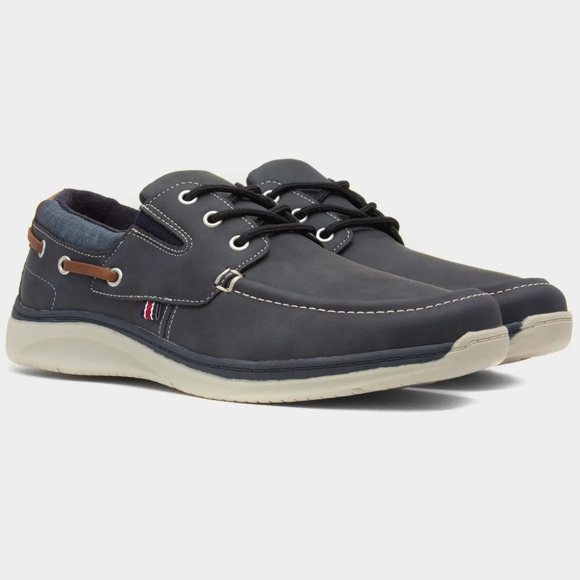 Comfy Steps Harlan Mens Navy Boat Shoes