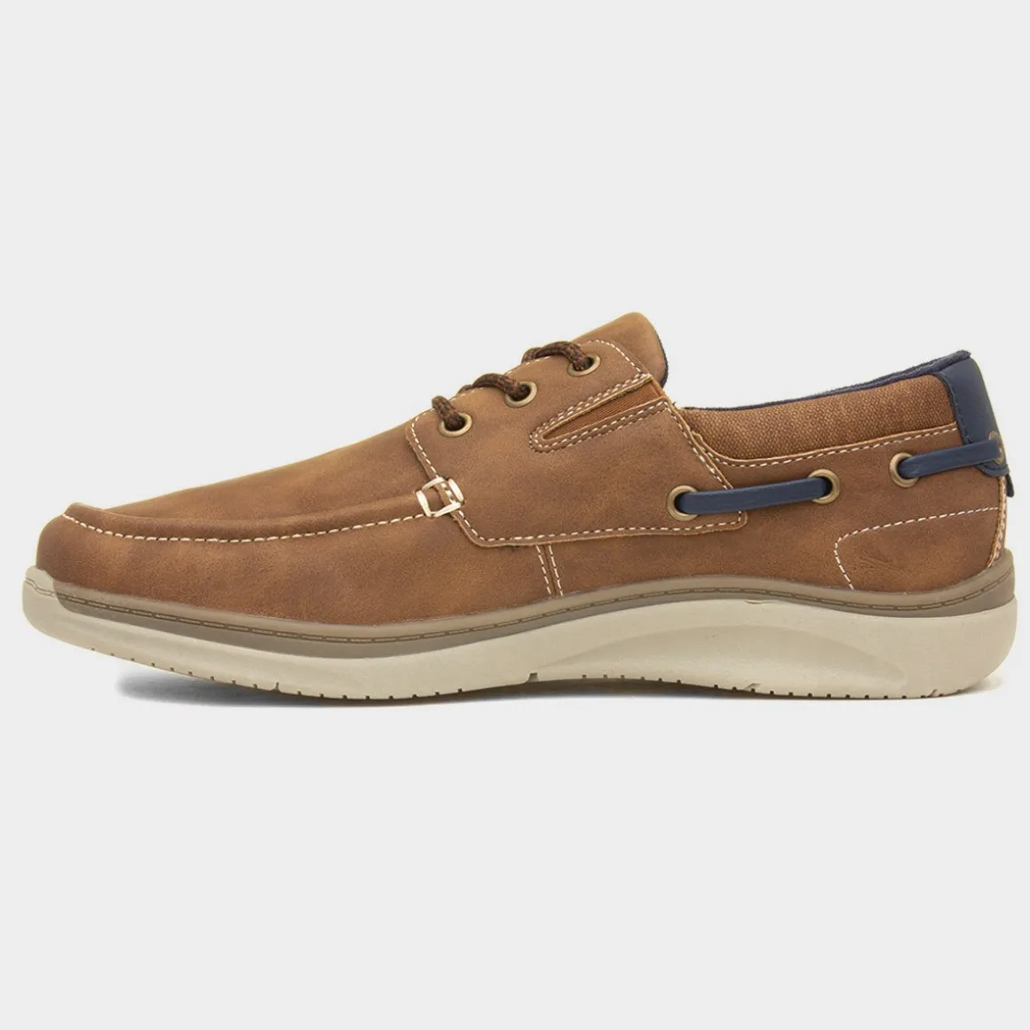 Comfy Steps Harlan Mens Tan Boat Shoe