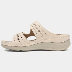 Comfy Steps Madeira Womens Beige Mule Sandal