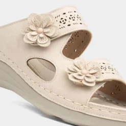 Comfy Steps Madeira Womens Beige Mule Sandal