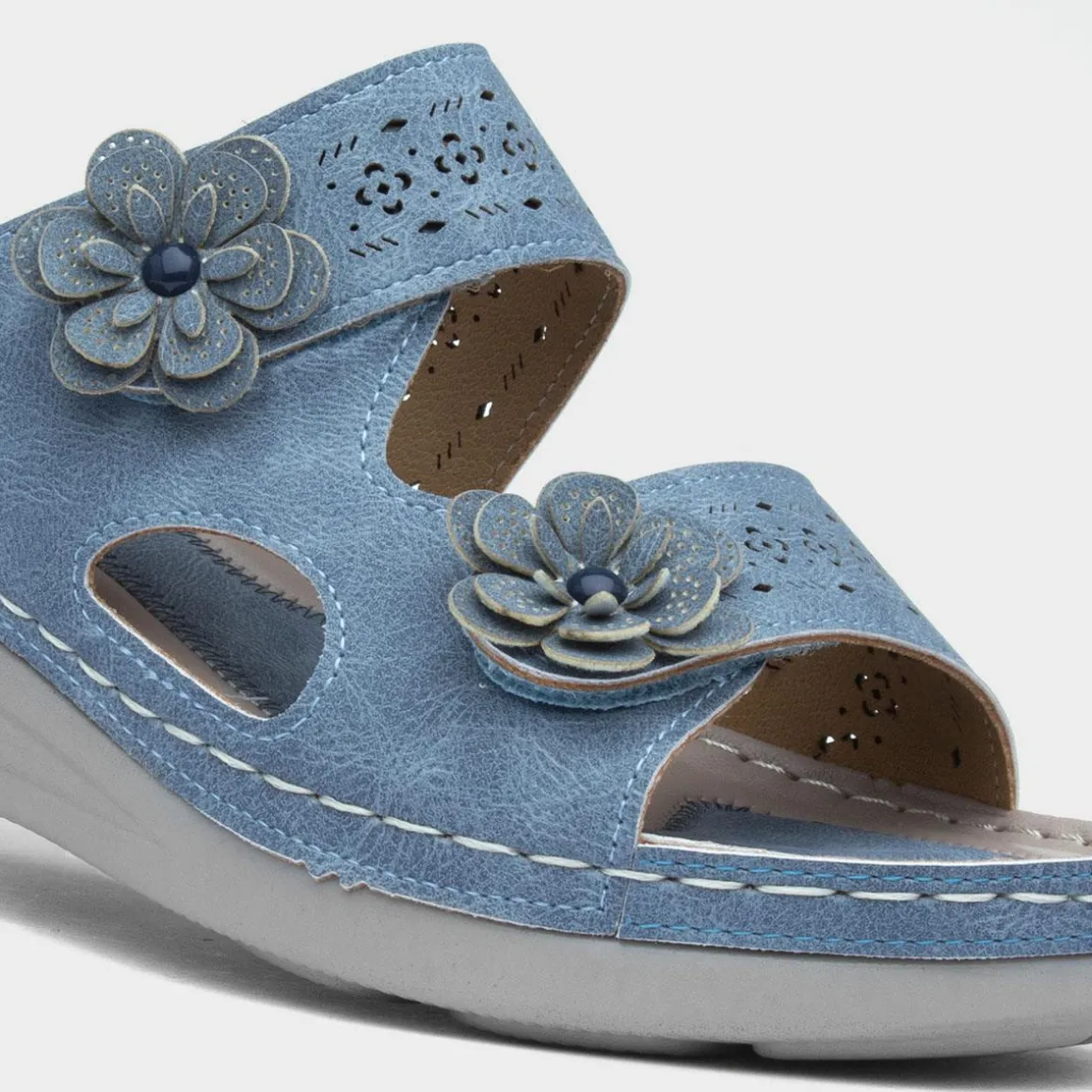 Comfy Steps Madeira Womens Blue Sandal