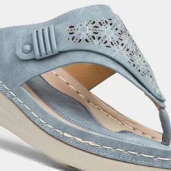 Comfy Steps Malta Womens Blue Toe Post Sandal