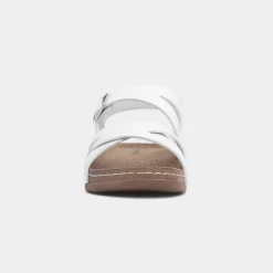Comfy Steps Marmaris Womens White Buckle Sandal