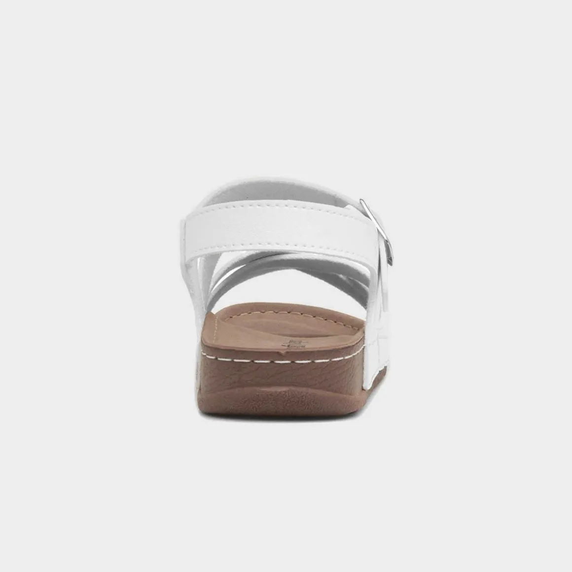 Comfy Steps Marmaris Womens White Buckle Sandal