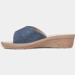 Comfy Steps Nice Womens Blue Mule Sandal