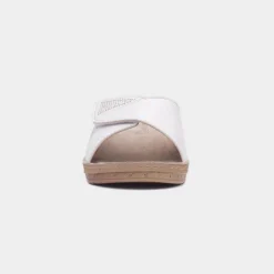 Comfy Steps Nice Womens White Wedge Mule Sandal