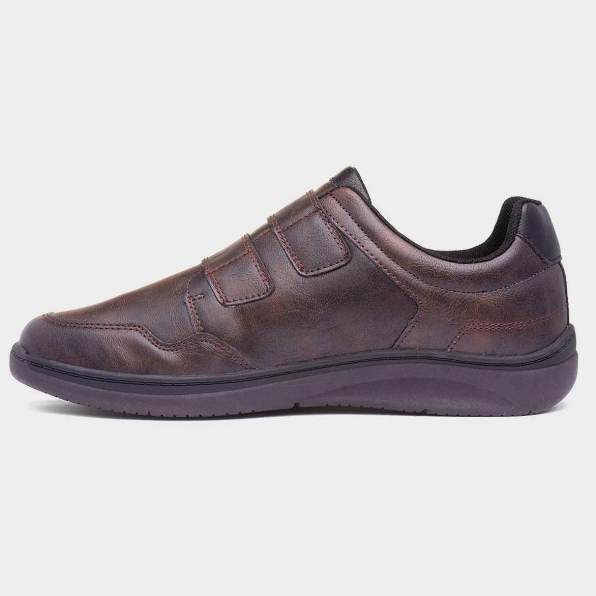 Comfy Steps Richard Mens Brown Easy Fasten Shoe