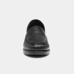 Comfy Steps Womens Black Leather Slip On Loafer