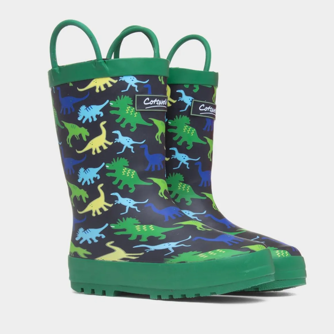 Cotswold Sprinkle Boys Green Dinosaur Print Welly