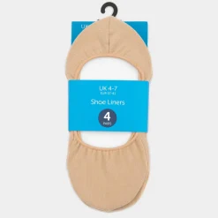 Crawley Womens 4 Pack Nude Shoe Liners