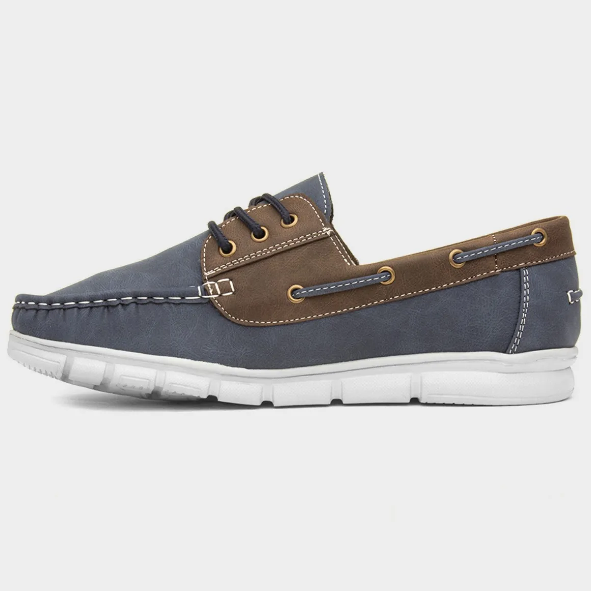 Cushion Walk Ant Mens Navy & Brown Boat Shoe