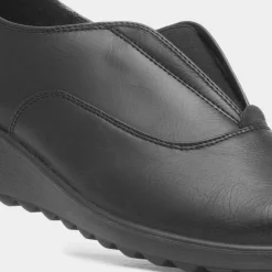 Cushion Walk Bianca Womens Black Casual Wedge Shoe
