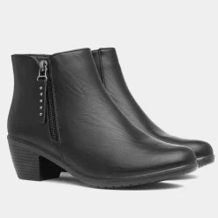 Cushion Walk Bridget Womens Black Heeled Boot