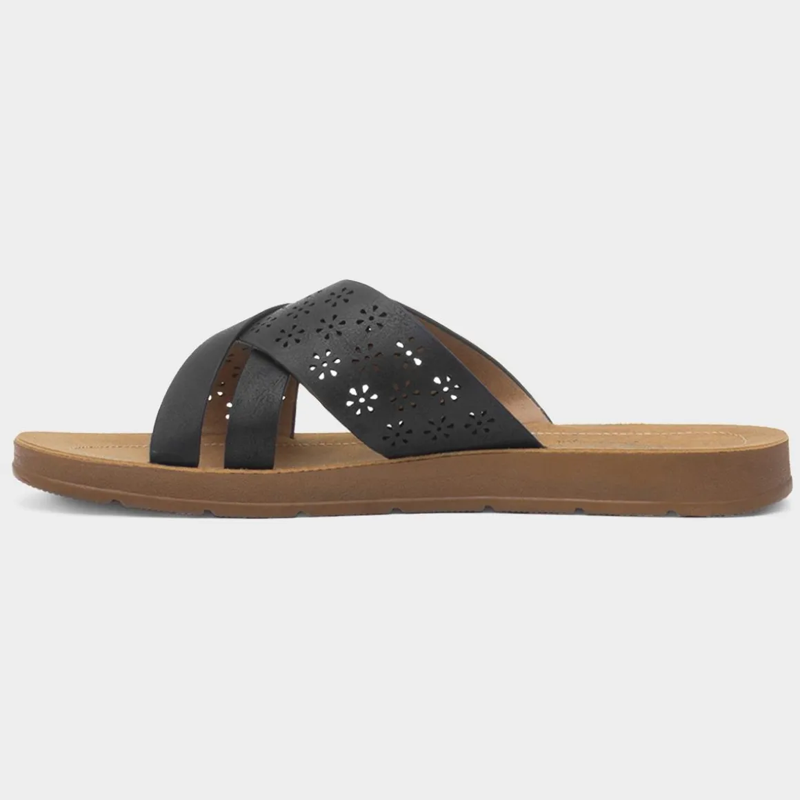 Cushion Walk Charlotte Womens Black Mule Sandal