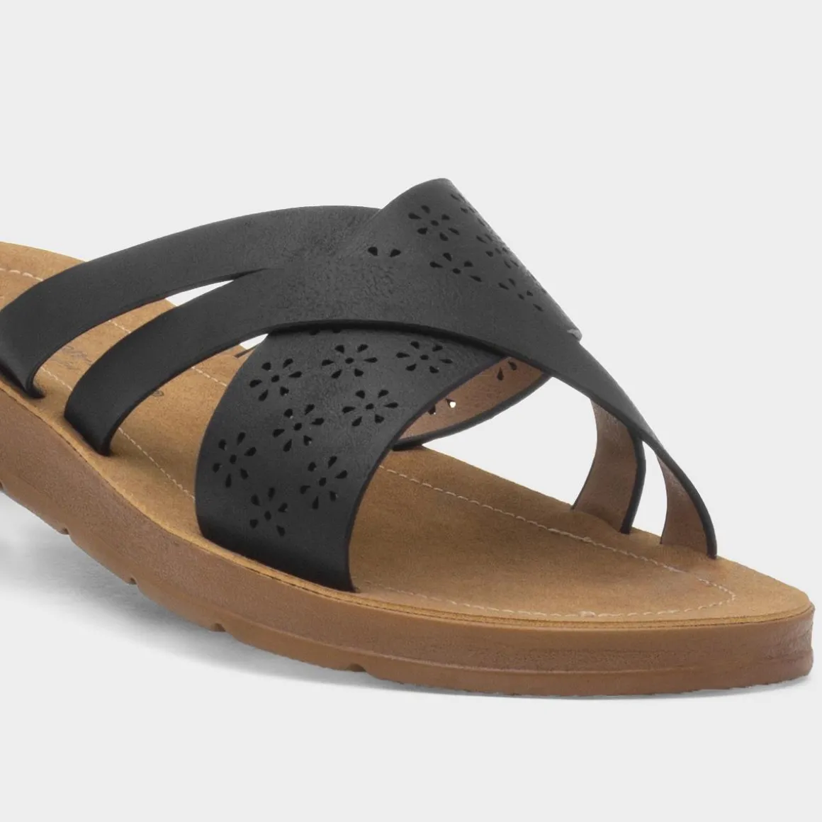 Cushion Walk Charlotte Womens Black Mule Sandal