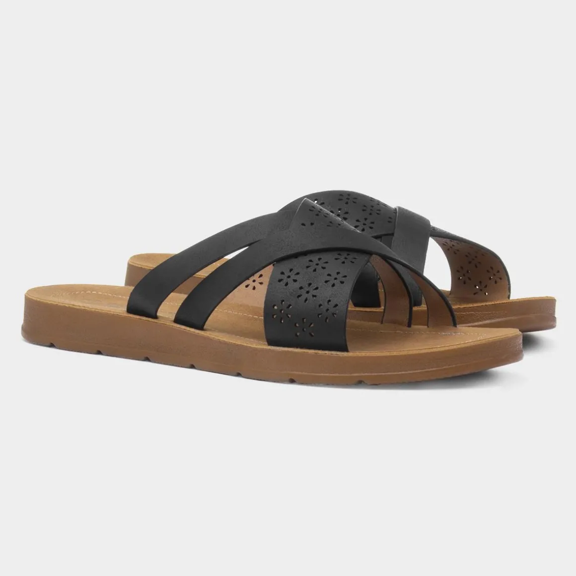 Cushion Walk Charlotte Womens Black Mule Sandal