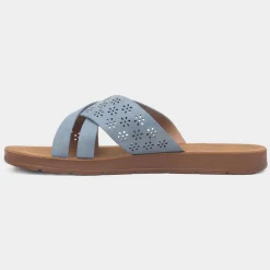 Cushion Walk Charlotte Womens Blue Mule Sandal