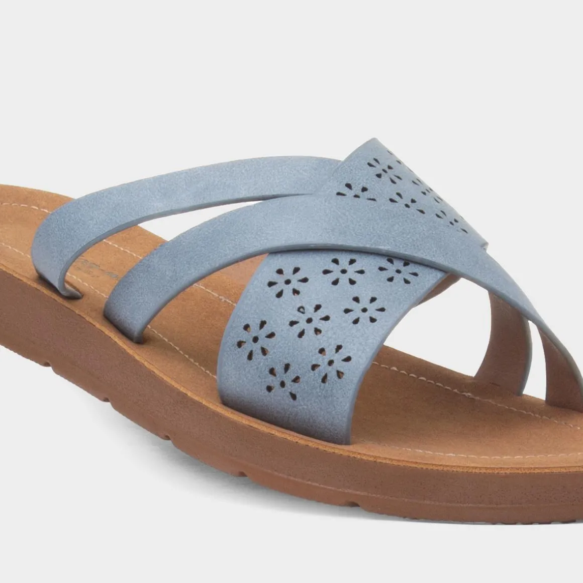 Cushion Walk Charlotte Womens Blue Mule Sandal