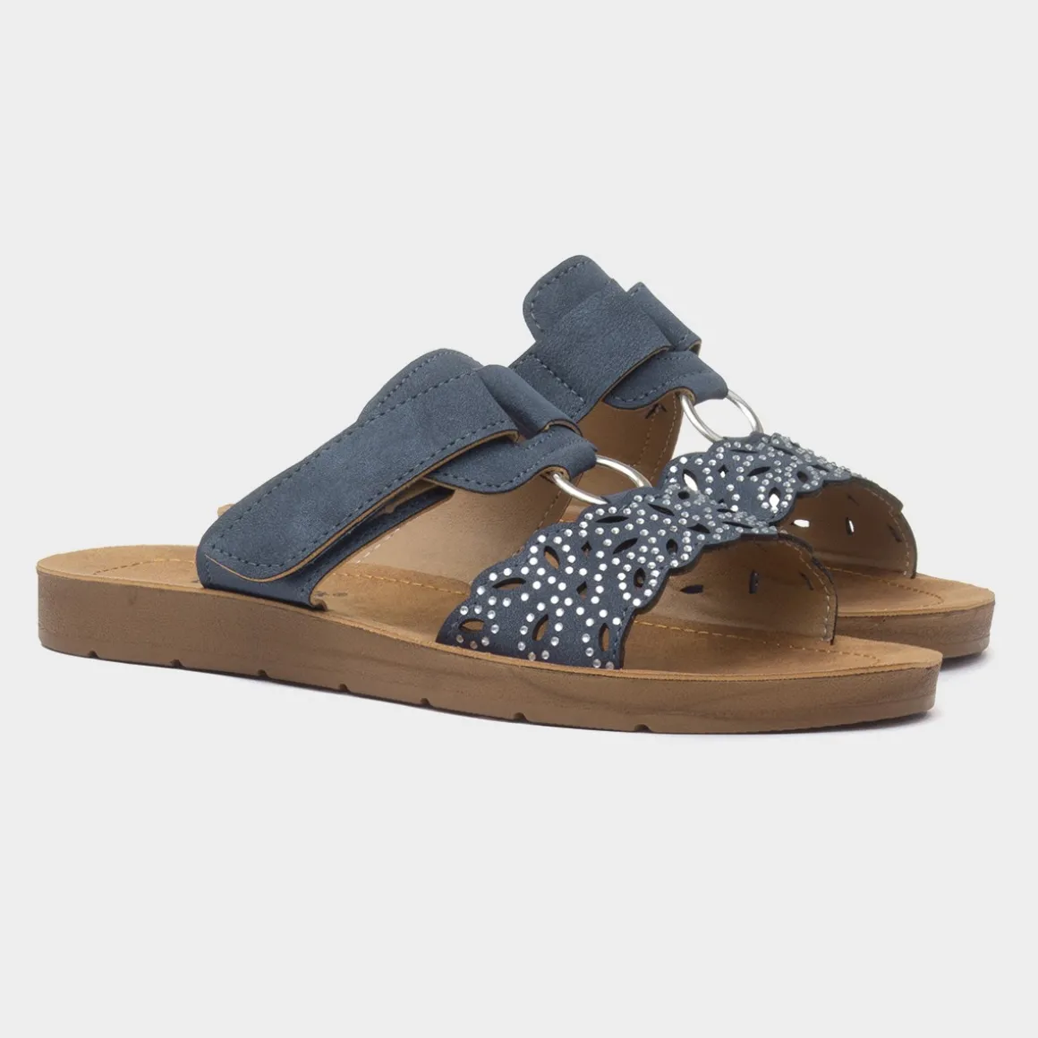 Cushion Walk Christina Womens Navy Mule Sandal
