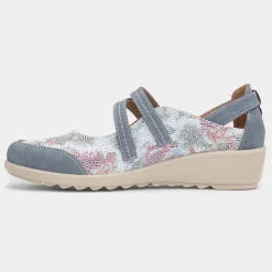 Cushion Walk Jane Womens Blue Wedge Shoe