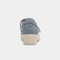 Cushion Walk Jane Womens Blue Wedge Shoe